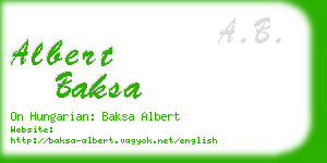 albert baksa business card